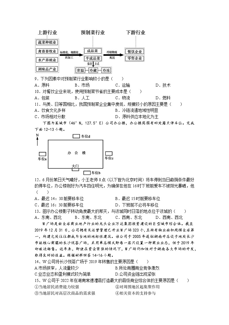湖南省长沙市雅礼中学2021-2022学年高二下学期新高考第一次摸底考试地理试卷word版含答案03