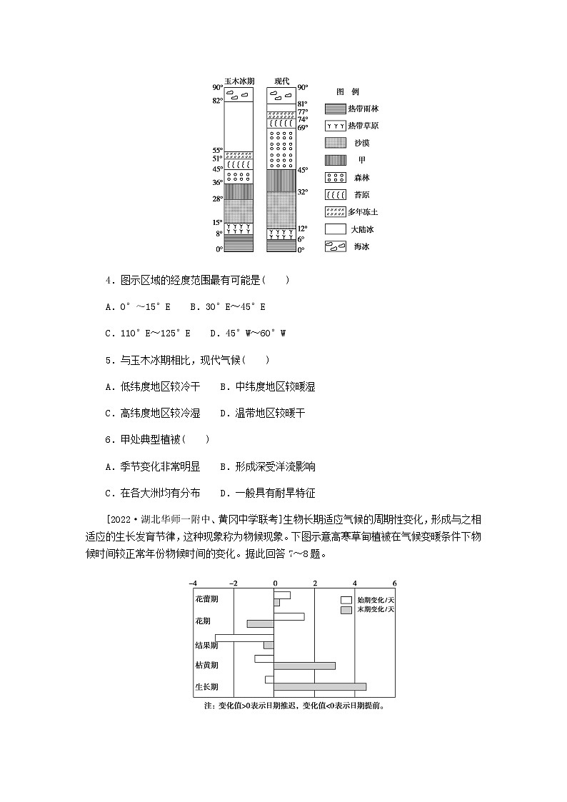 统考版高三地理二轮复习限时规范练20全球气候变化对人类活动的影响含答案02