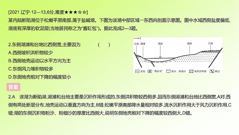 高考地理一轮复习真题精练专题五地表形态的塑造课件04