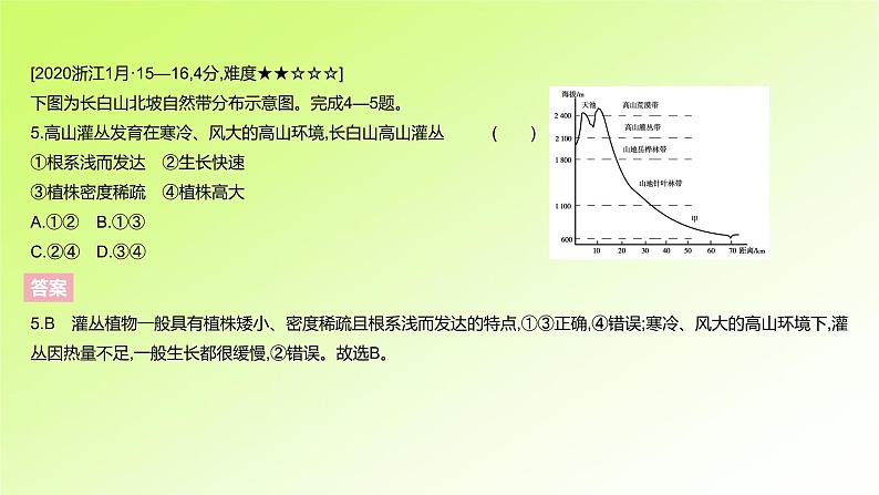 高考地理一轮复习真题精练专题六自然环境的整体性与地域分异规律课件07