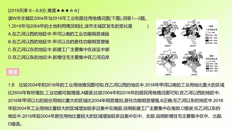 高考地理一轮复习真题精练专题九乡村和城镇课件03