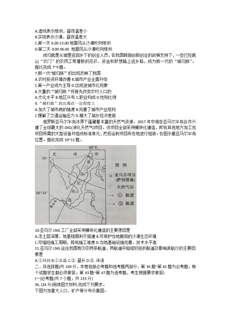 广西南宁市部分校2021-2022学年高二下学期期末联考文综地理试题（含答案）02