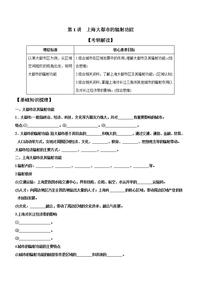 2.1上海大都市的辐射功能（精品课件和练习）01