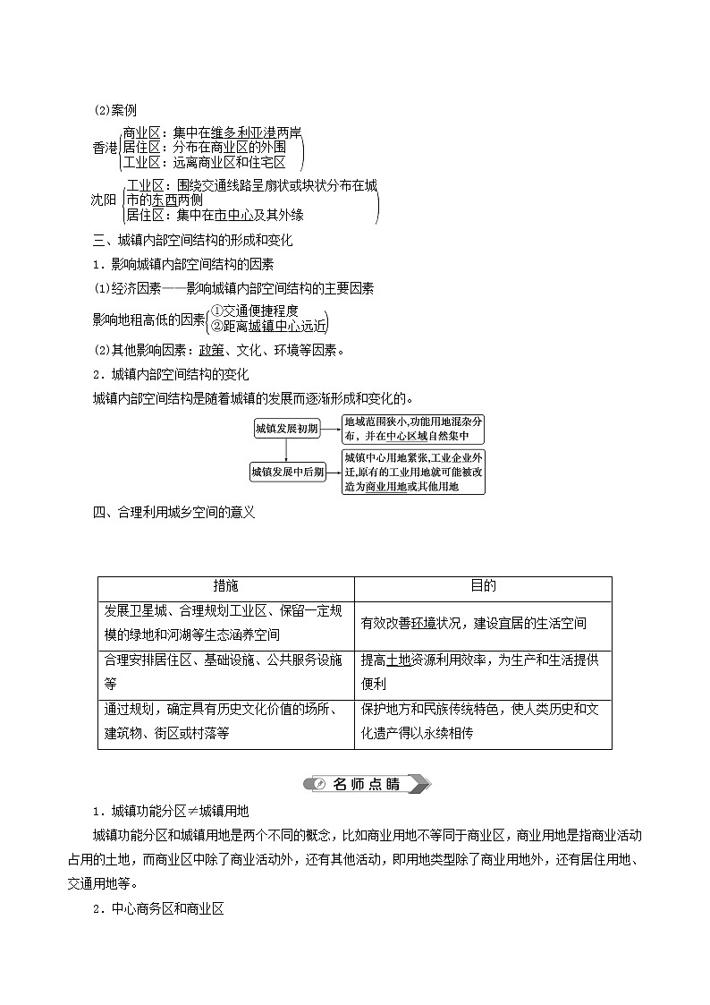 人教版高中地理必修第二册 第2章乡村和城镇第1节乡村和城镇空间结构教案02