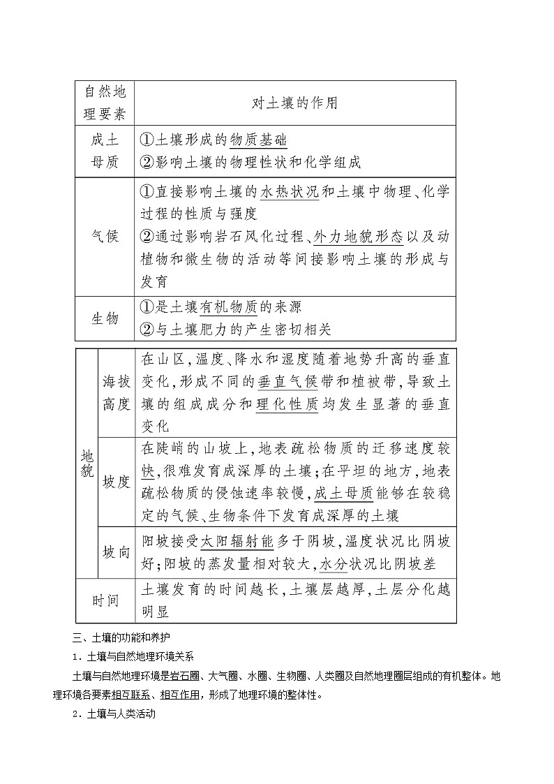 人教版高中地理必修第一册第5章植被与土壤5-2土壤教案02