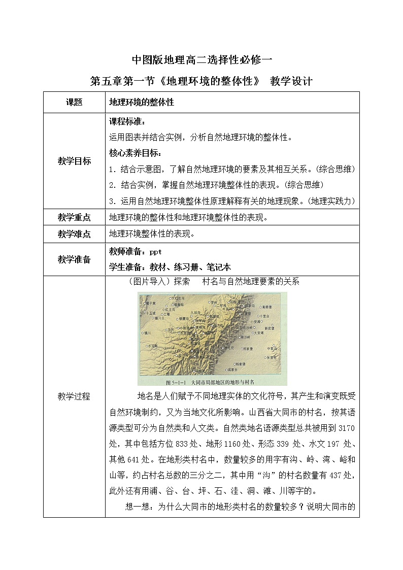 5.1《地理环境的整体性》课件+教学设计01