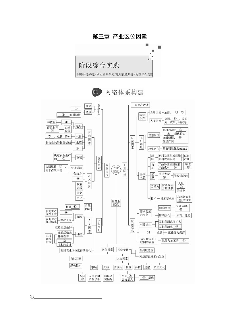 人教版高中地理必修第二册第3章产业区位因素阶段综合实践教案01