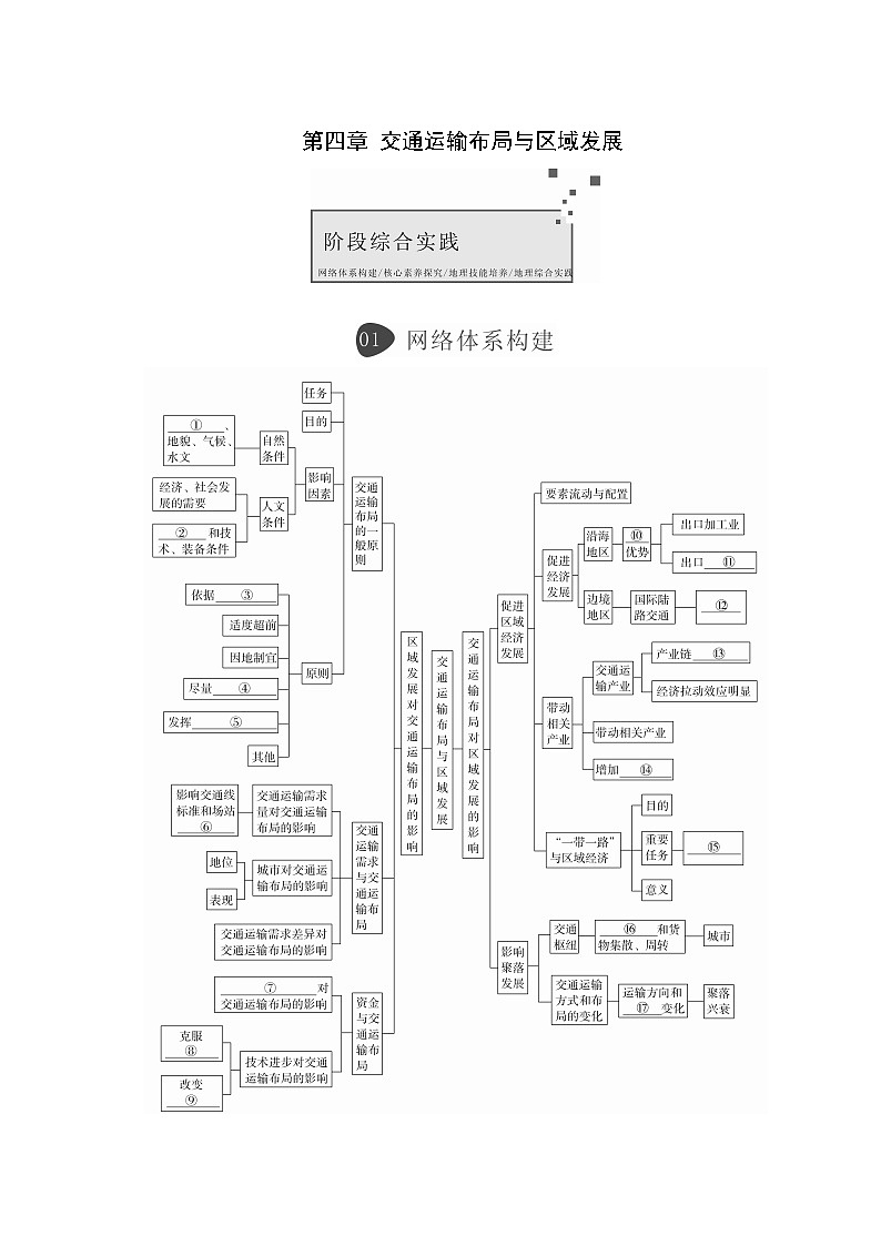 人教版高中地理必修第二册第4章交通运输布局与区域发展阶段综合实践教案01