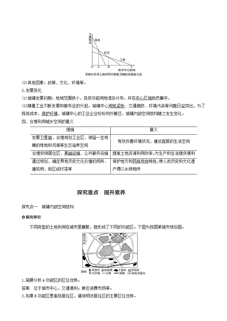 人教版高中地理必修第二册第2章乡村和城镇第1节乡村和城镇空间结构学案第2页