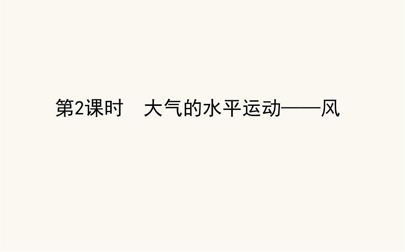 人教版高中地理必修第一册2.2.2大气的水平运动-风课件01