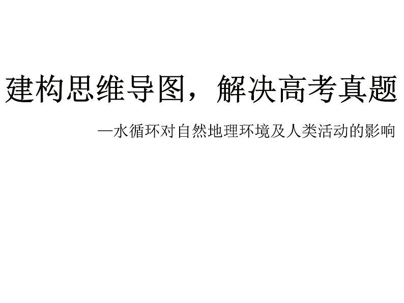 高中地理  高三（术科生） 陆地水与海洋水 水循环对自然地理环境及人类活动的影响 课件02