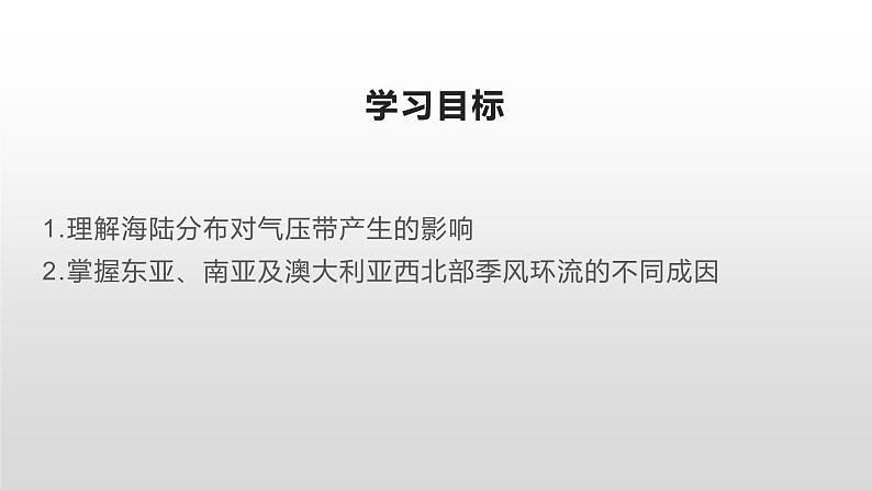 高中地理 选择性必修一 海陆分布对气压带和风带的影响 课件02