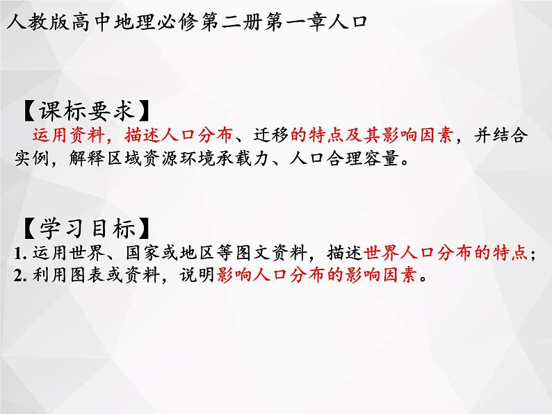 高中地理 必修二 世界人口的分布 课件第2页