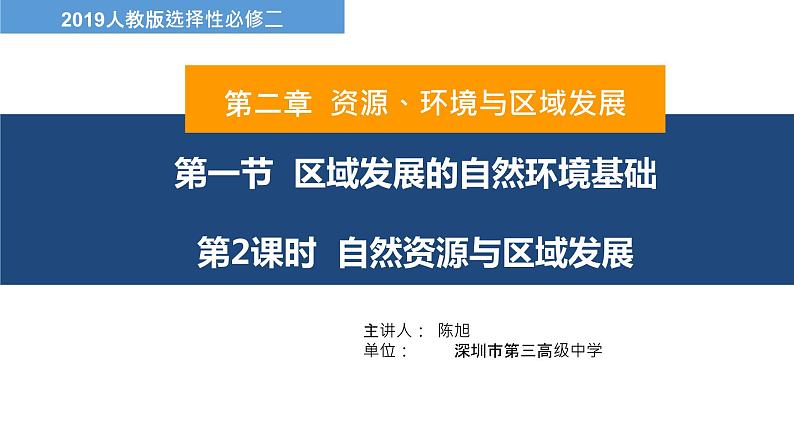 高中地理 选必二 自然资源与区域发展 PPT课件01