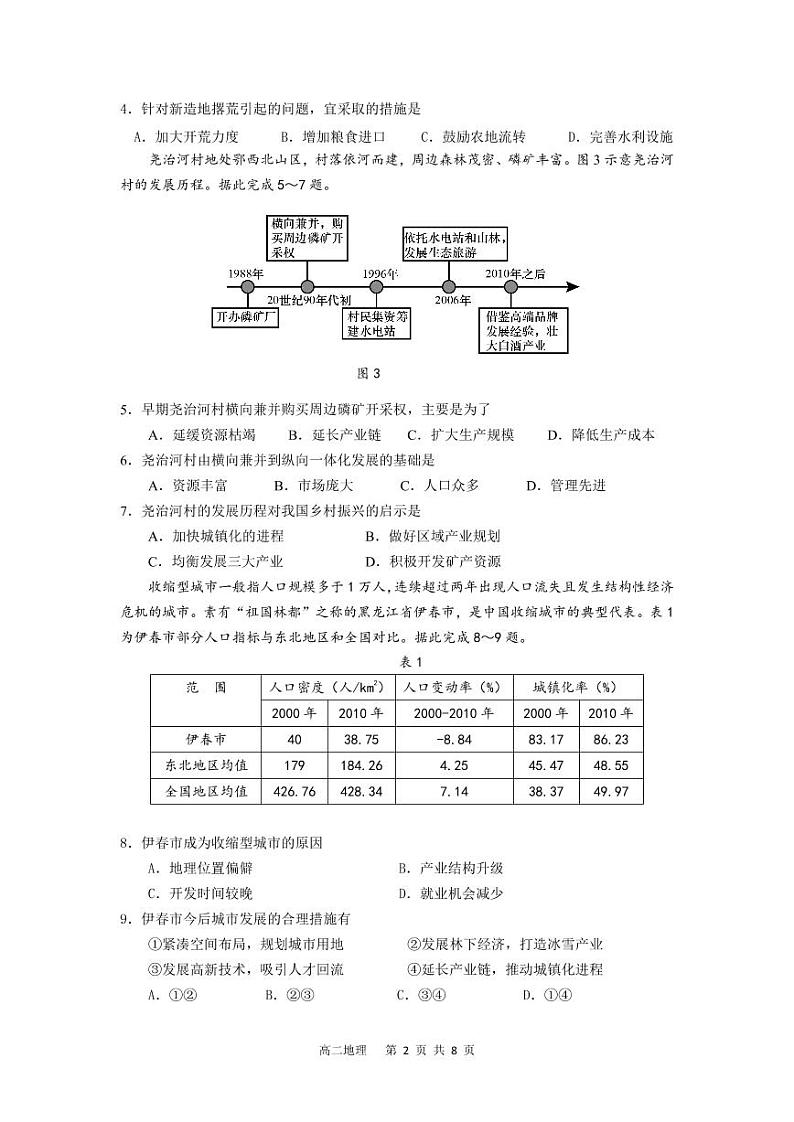 2021-2022学年辽宁省丹东市高二下学期期末教学质量监测地理试题（PDF版）02