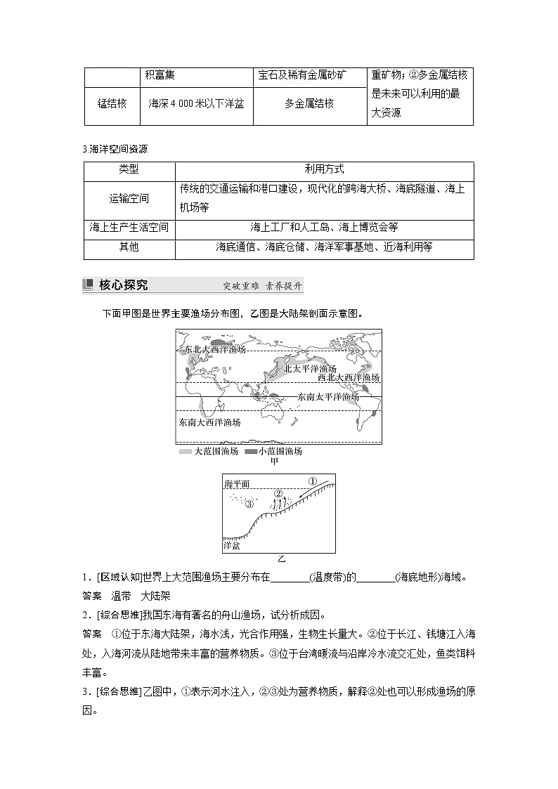 2022-2023学年湘教版2019高中地理必修1 第四章　第三节　海洋与人类（学案+课时对点练 word版含解析）02