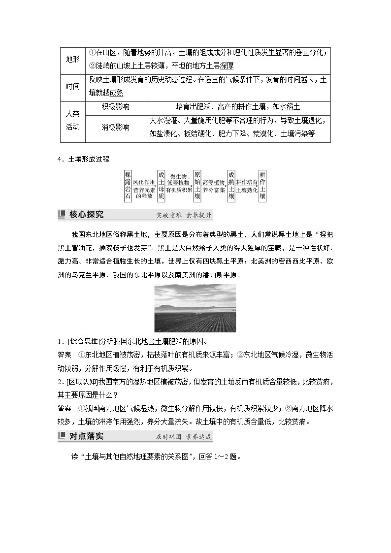 2022-2023学年湘教版2019高中地理必修1 第五章　第二节　土壤的形成（学案+课时对点练 word版含解析）02