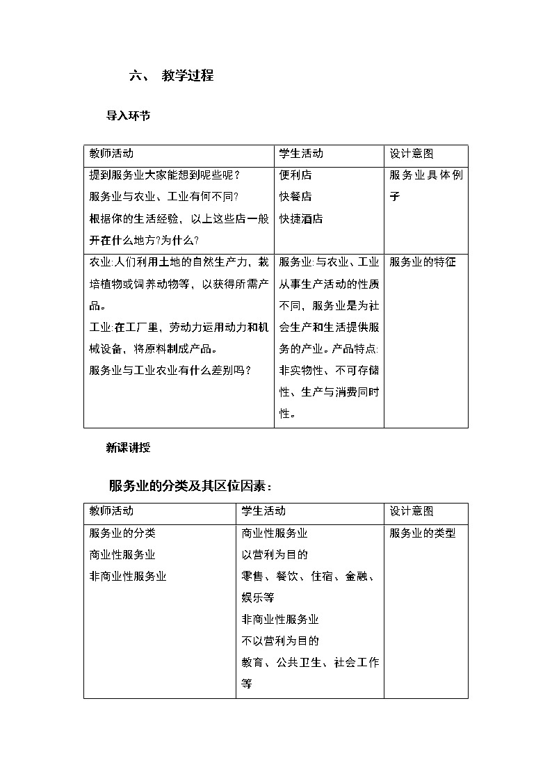 3.3.1 服务业区位因素教案--人教版（2019）高中地理必修二第2页