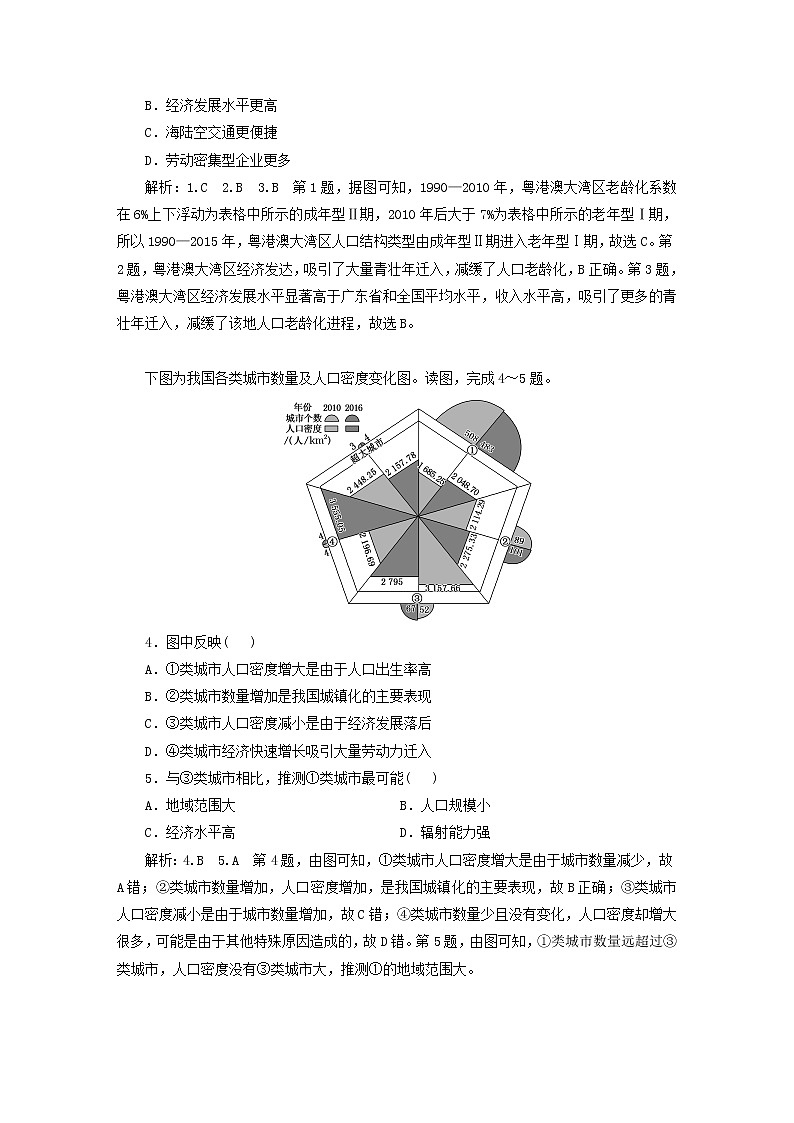新课标2023版高考地理一轮总复习课时跟踪检测三十八人口问题命题的常见载体和热点素材第2页