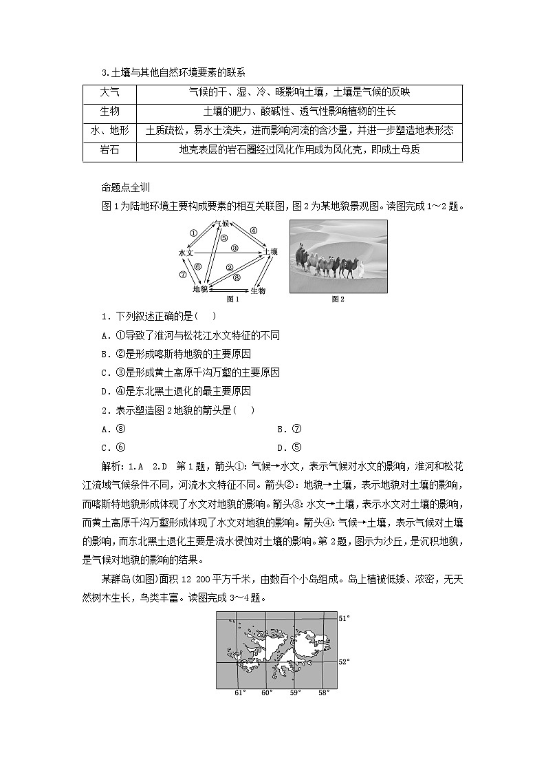 新课标2023版高考地理一轮总复习第七章植被土壤与自然环境的整体性和差异性第二节自然环境的整体性教师用书第3页