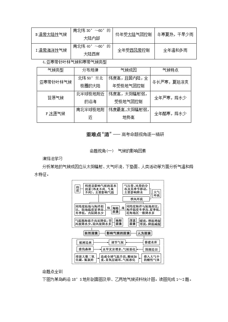 新课标2023版高考地理一轮总复习第四章大气的运动第三节气候的分布成因与特征教师用书第2页