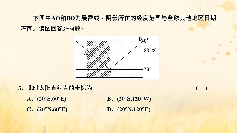 新课标2023版高考地理一轮总复习第二章宇宙中的地球第五节晨昏线的判读关键能力课件第7页