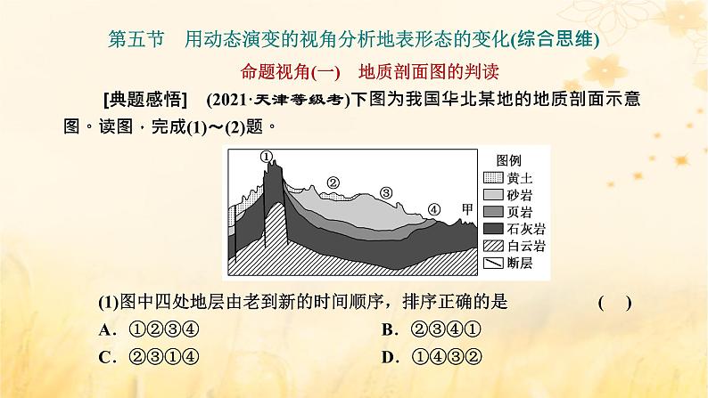 新课标2023版高考地理一轮总复习第六章地貌与地表形态的塑造第五节用动态演变的视角分析地表形态的变化综合思维课件02