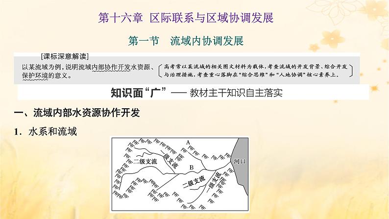 新课标2023版高考地理一轮总复习第十六章区际联系与区域协调发展第一节流域内协调发展课件01