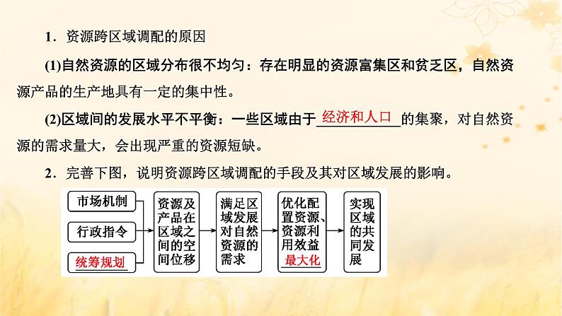 新课标2023版高考地理一轮总复习第十六章区际联系与区域协调发展第二节资源跨区域调配课件02