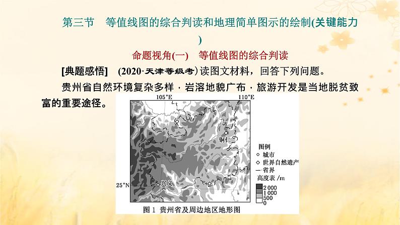 新课标2023版高考地理一轮总复习第一章地球和地图第三节等值线图的综合判读和地理简单图示的绘制关键能力课件第2页