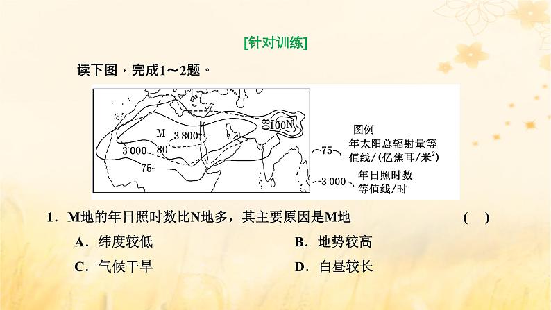 新课标2023版高考地理一轮总复习第一章地球和地图第三节等值线图的综合判读和地理简单图示的绘制关键能力课件第8页