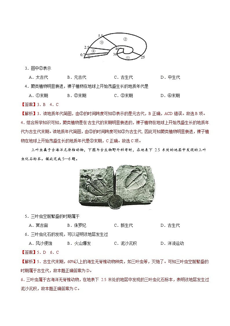 1.3 地球的历史（练习）02