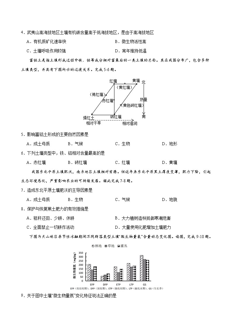 5.2土壤（练习）-2022-2023学年高一同步备课系列（新教材人教版必修1）（原卷版）第2页
