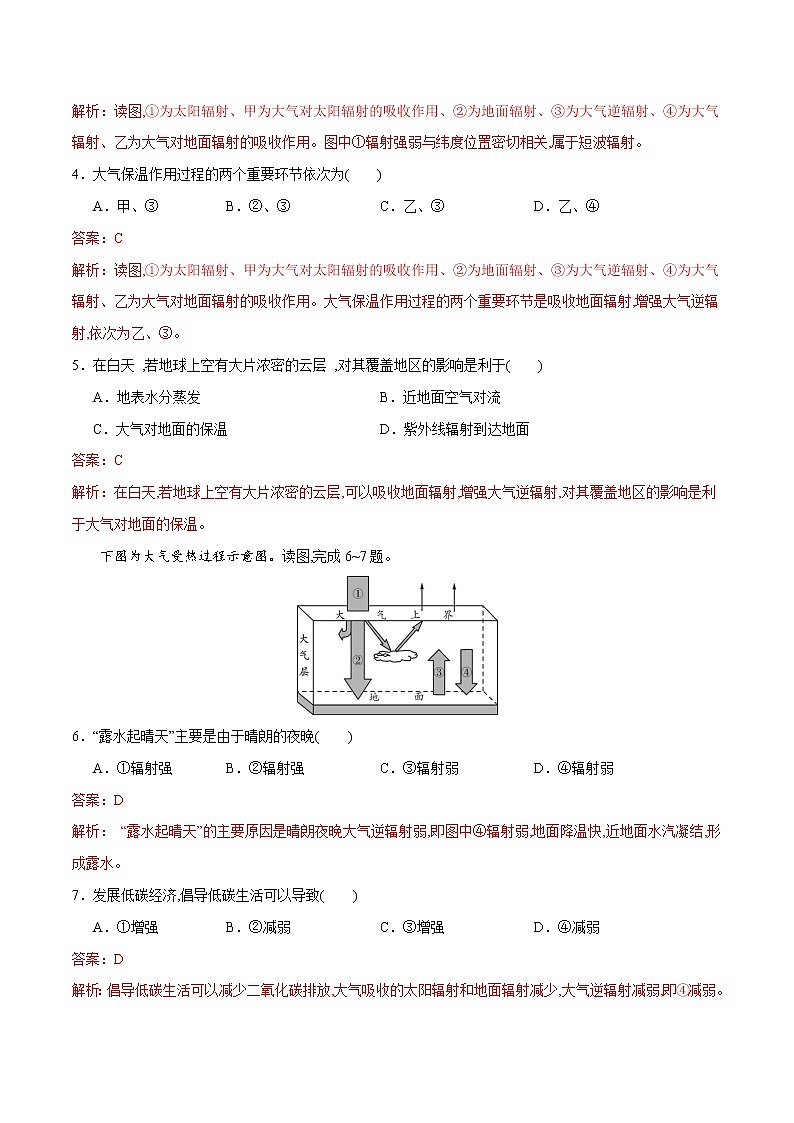 2.3大气的受热过程与热力环流-2022-2023学年高一地理同步备课系列（中图版2019必修第一册）第2页