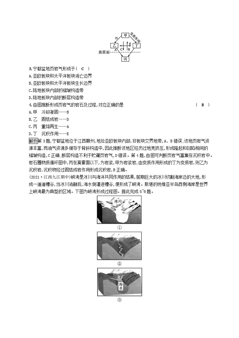 2022_2023学年新教材高中地理第二章地表形态的塑造第一节塑造地表形态的力量课后习题新人教版选择性必修102