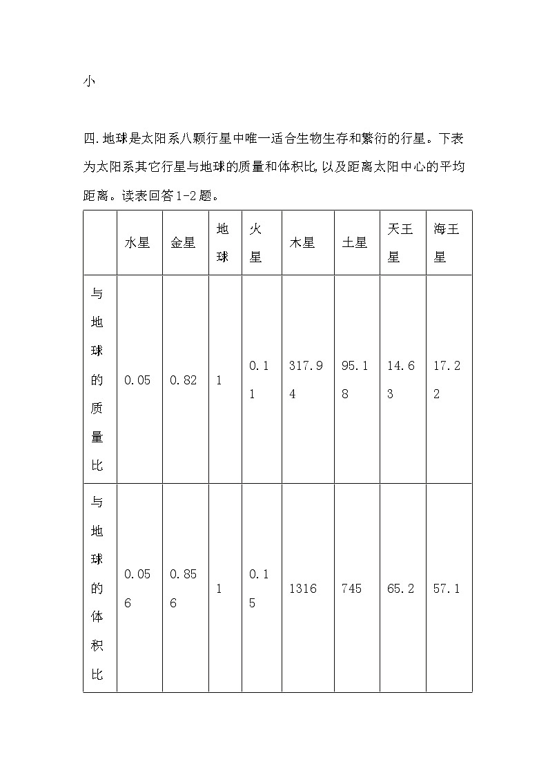 2020-2021学年高中地理人教版（2019）必修一同步课时作业：第一章 宇宙中的地球 第一节 地球的宇宙环境第3页