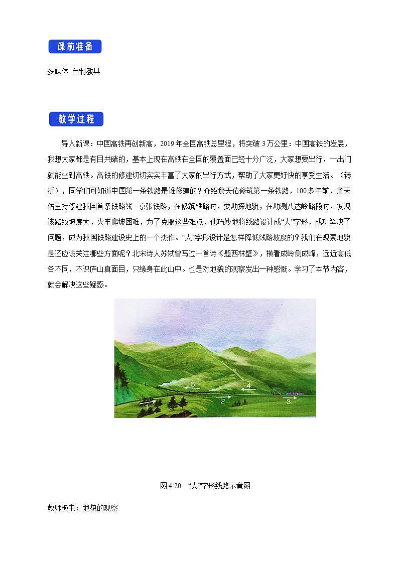 【新教材精创】4.2 地貌的观察教学设计（2）-人教版高中地理必修第一册02