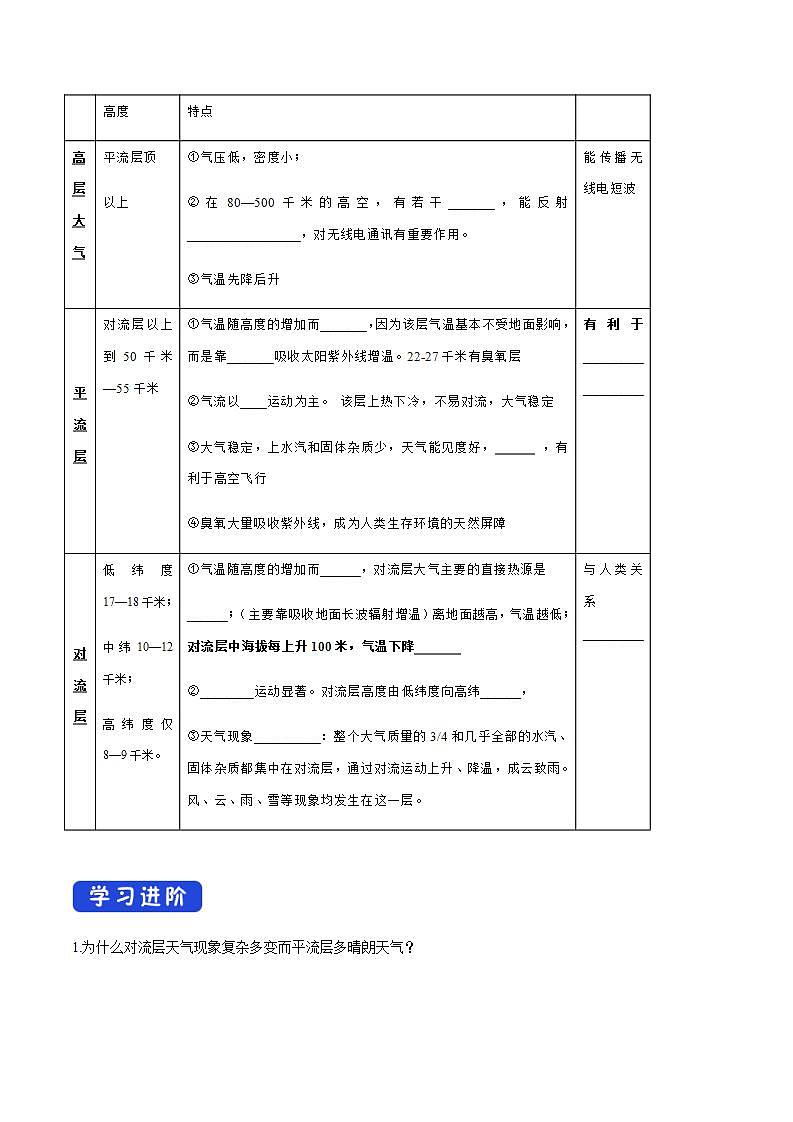 【新教材精创】2.1 大气的组成和垂直分层导学案（2）-人教版高中地理必修第一册第3页