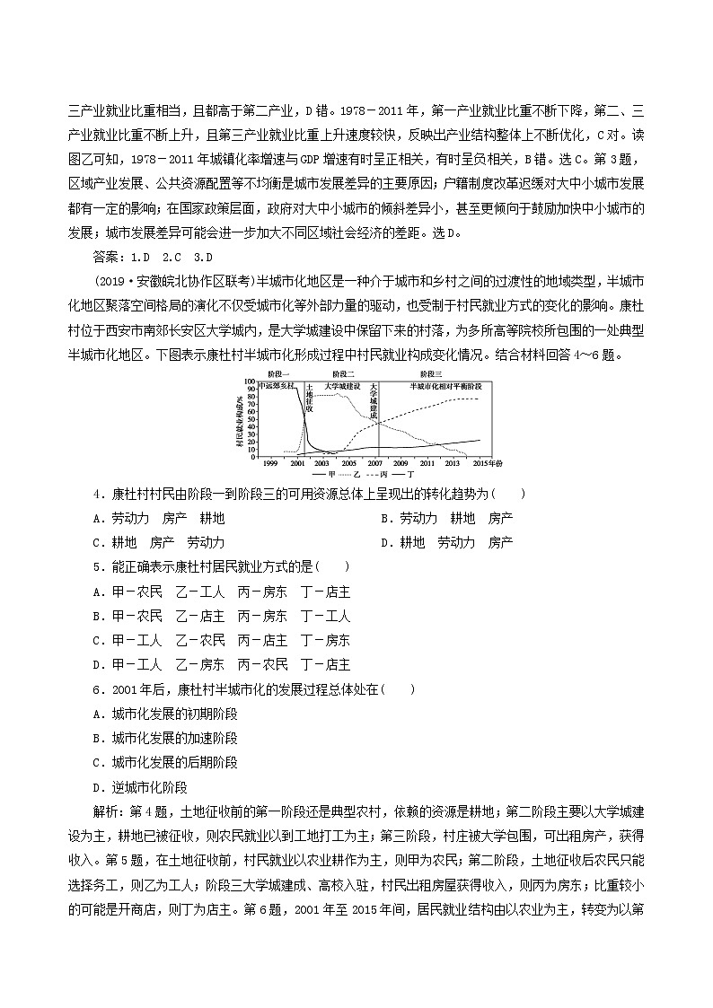 高考地理一轮复习第21讲城市化过程与特点及其对地理环境的影响课后达标检测含答案第2页