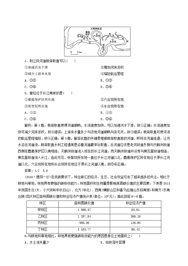 高考地理一轮复习第32讲湿地资源的开发与保护-以洞庭湖区为例课后达标检测含答案02