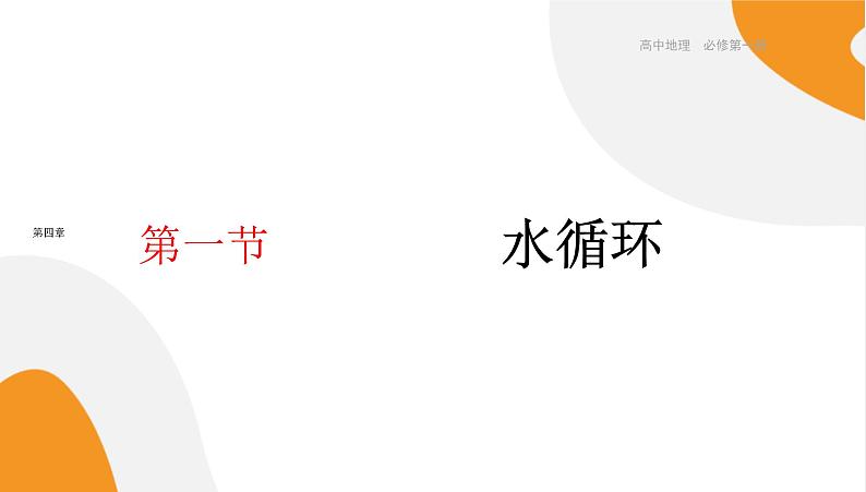 配套新教材高中地理湘教版必修第一册 4.1《水循环》课件PPT01
