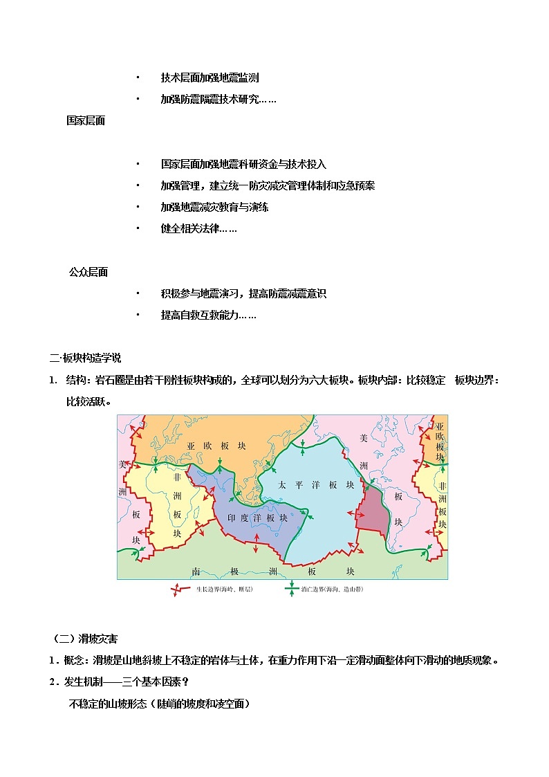 高中地理必修一 6.2地质灾害20202021学年学案03