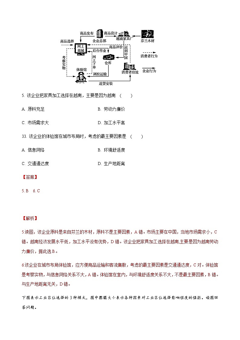 高中地理必修二 3.2 工业区位因素及其变化 同步练习（含答案）03