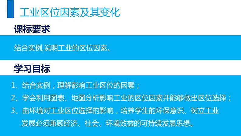 高中地理必修二 3.2工业区位因素及其变化同步精品课件02