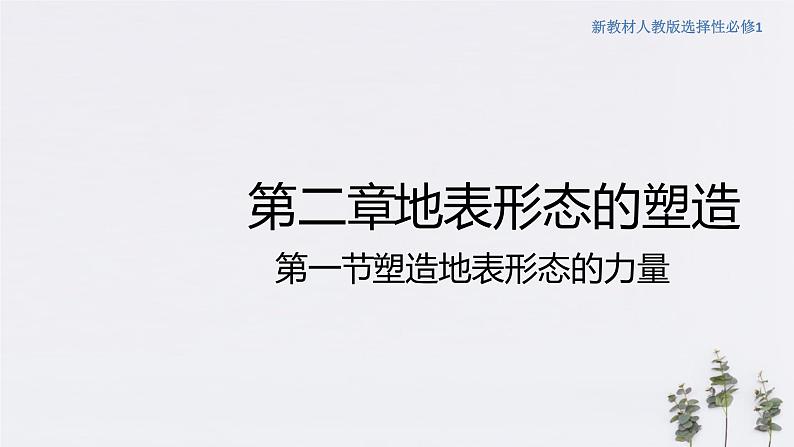 高中地理选择性必修一 2.1塑造地表形态的力量  课件01