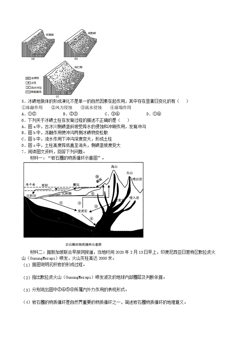 高中地理选择性必修一 2.1塑造地表形态的力量同步练习第2页
