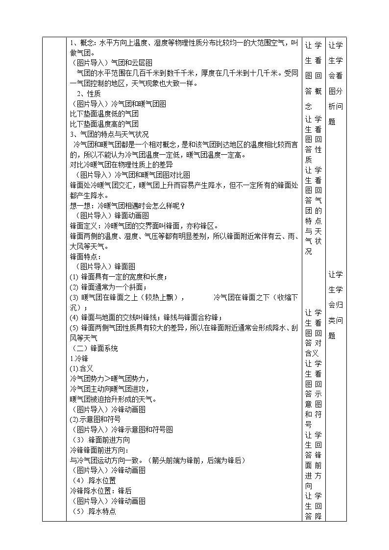 高中地理选择性必修一 3.1常见天气系统教学设计02
