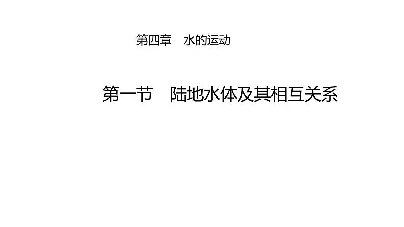 高中地理选择性必修一 4.1陆地水体及其相互关系 课件01