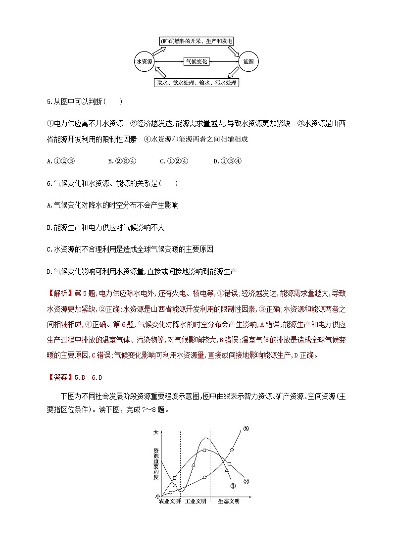 高中地理选择性必修二 2.1区域发展的自然环境基础 同步训练 (含答案)03