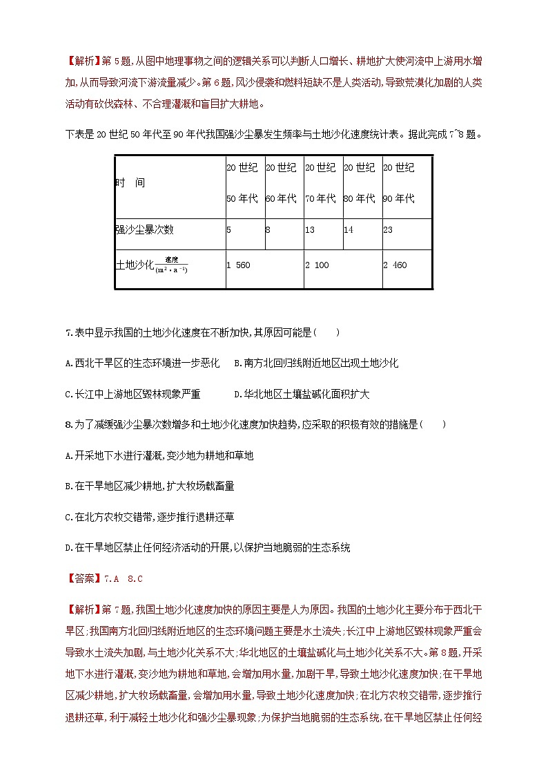 高中地理选择性必修二 2.2生态脆弱区的综合治理 同步训练 (含答案)03